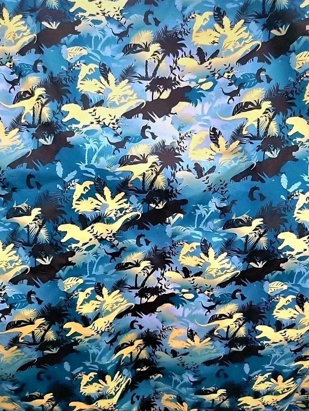 Jurassic World Dinosaurs Twin Fitted Sheet  Black, Blue, Yellow  Pre-Owned